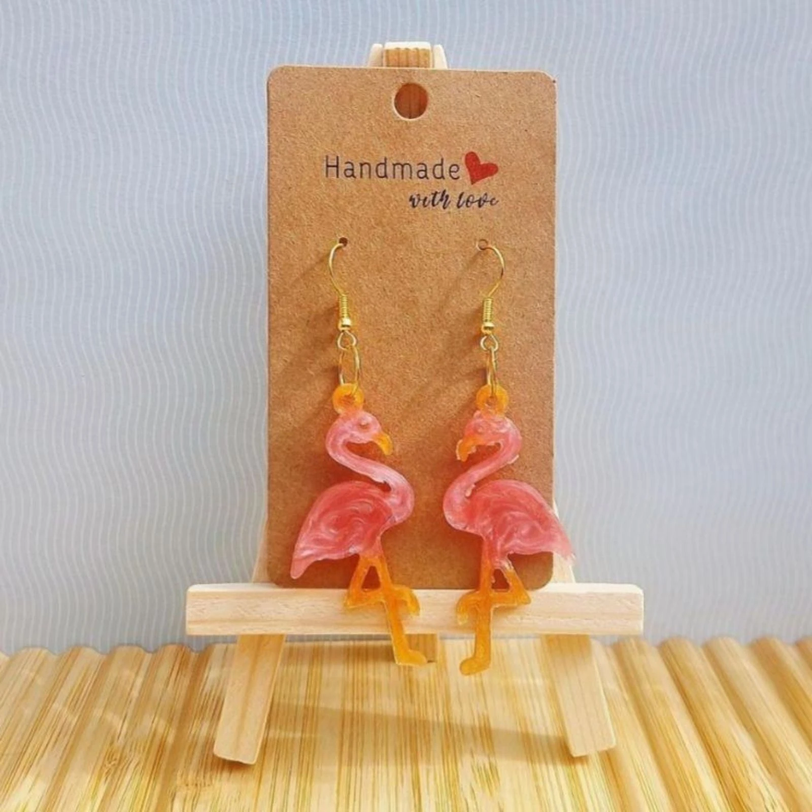 Boucles d'oreilles flamand rose 